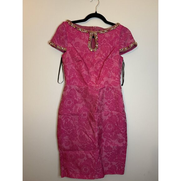 NWT Theia Thelma Keyhole Cocktail Dress Pink Sz 2 $645 [jb] - Picture 9 of 13